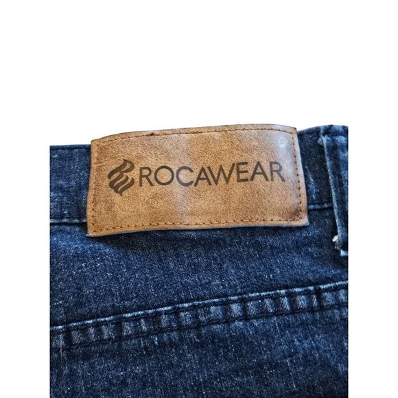 Rocawear Mens Blue Denim Jeans 32x30 With Unique Stitching Back Pocket Design - Picture 6 of 14